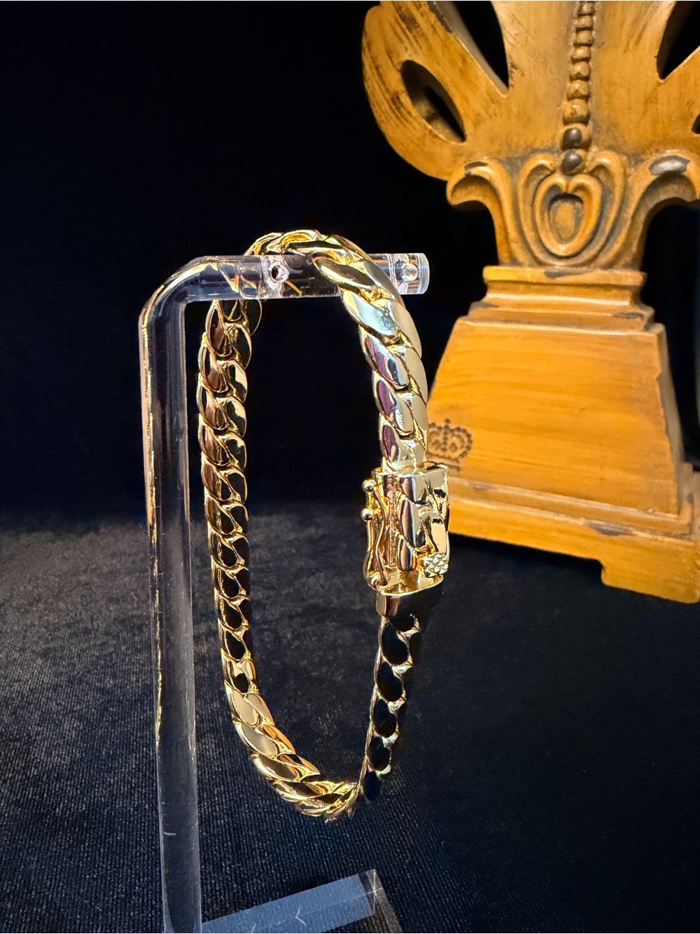 14K Stamped Gold Filled 9MM Miami Cuban Link Bracelet 8.5in Box Lock. NICE!!